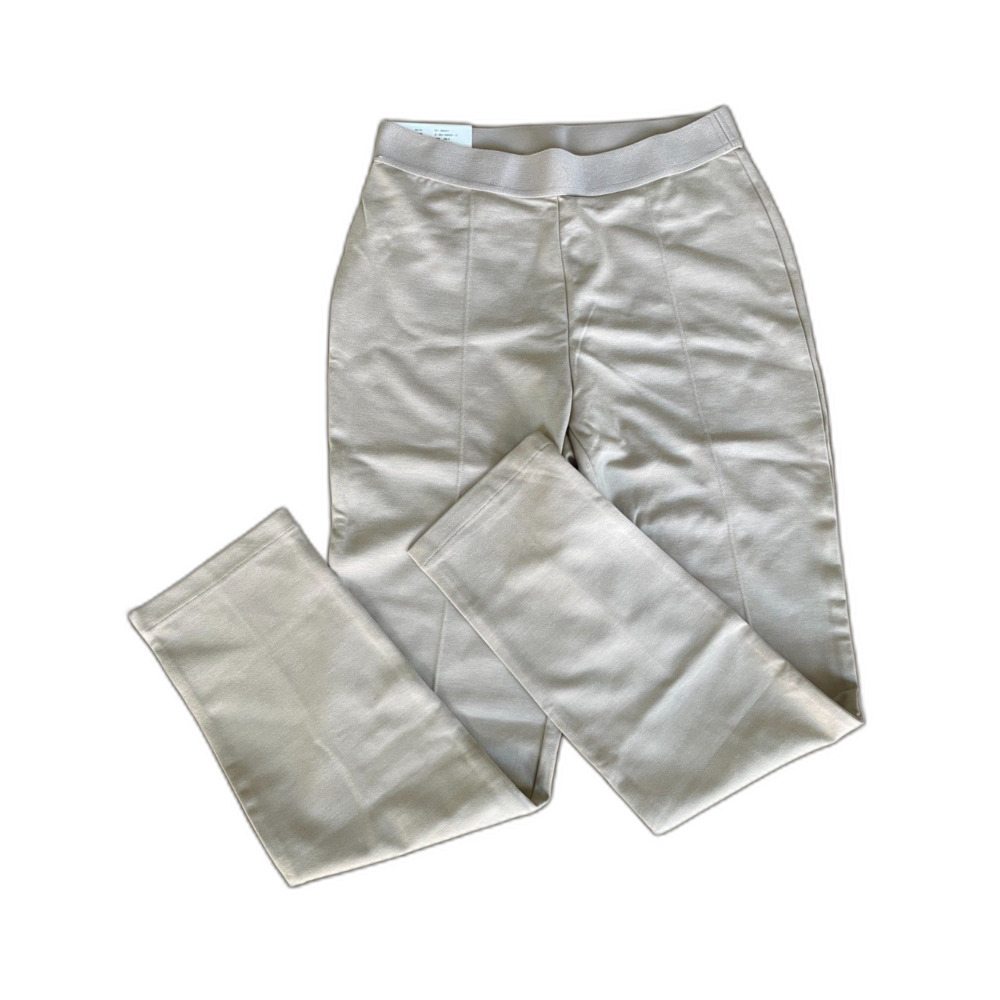 NEW Uniqlo Beige Ponte Slim Pants XS Tailored Stretch Knit Pull On